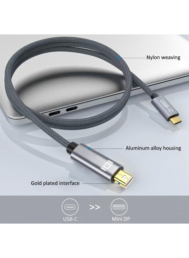USB-C to Mini DisplayPort Cable – 4K @60Hz Thunderbolt 3 to Mini DP Adapter – 2m Durable Video Cable for MacBook, Surface Book, Galaxy S21/S20 – Black - Image 5