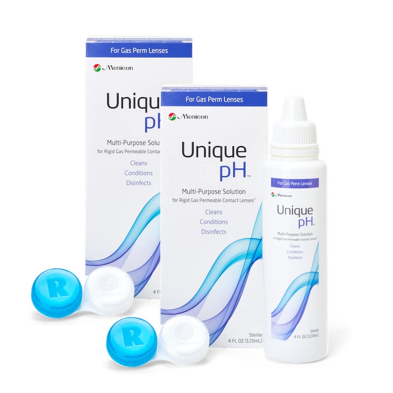 Menicon Unique pH Multi-Purpose Contact Solution + RGP Lens Case, 4 Fl Oz (Pack of 2) - Image 1