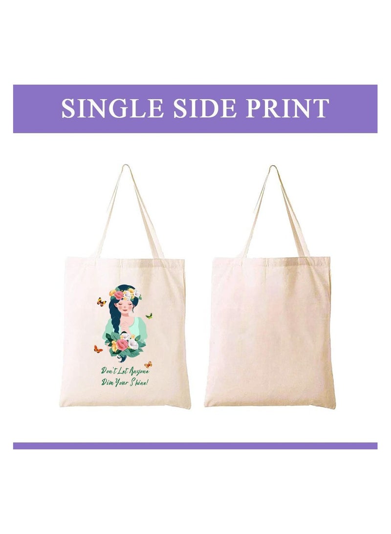 برينت شوب فور مي حقيبة قطنية ليوم المرأة العالمي - حقيبة يد متينة وصديقة للبيئة وقابلة لإعادة الاستخدام | تستخدم للهدايا والضروريات اليومية. - Image 2
