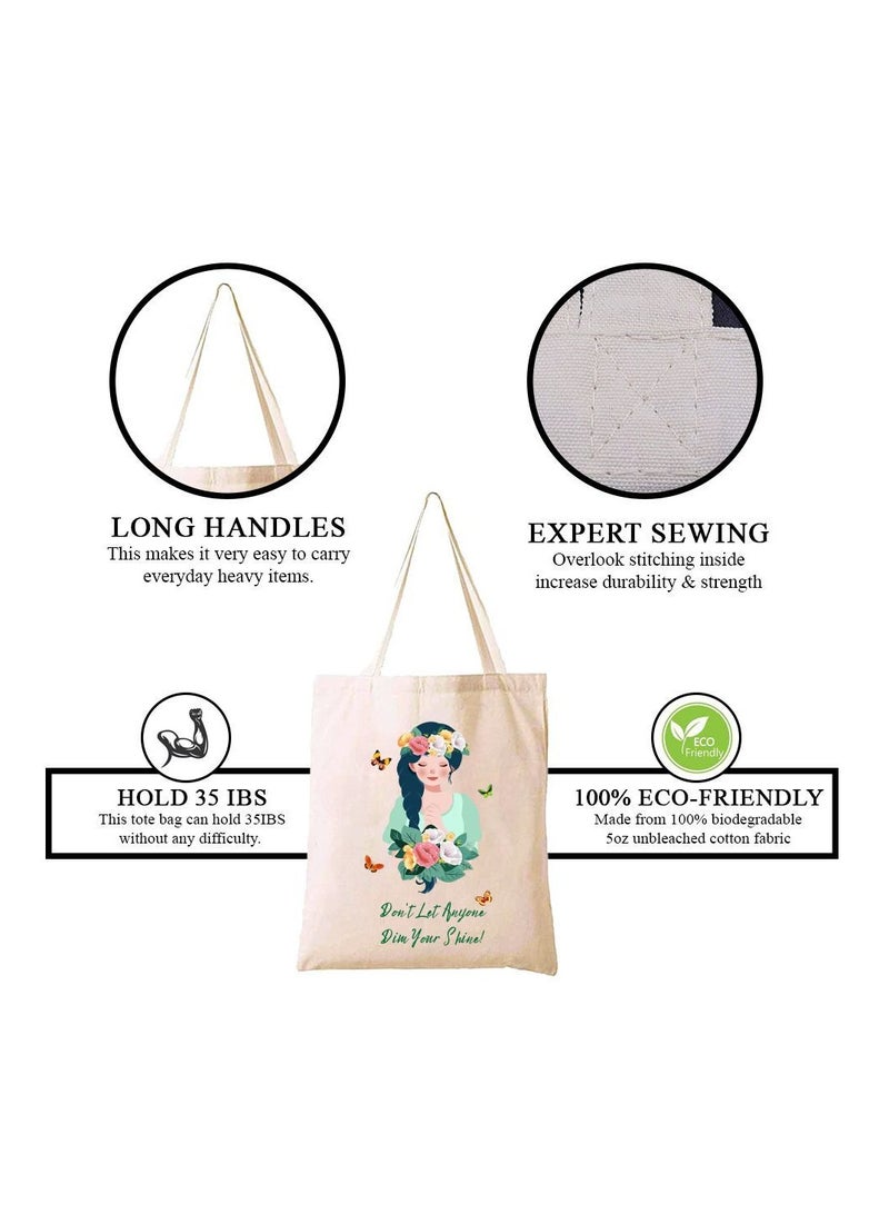 برينت شوب فور مي حقيبة قطنية ليوم المرأة العالمي - حقيبة يد متينة وصديقة للبيئة وقابلة لإعادة الاستخدام | تستخدم للهدايا والضروريات اليومية. - Image 5
