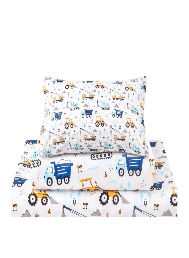 Lasoftan Kids Sheet Set - Twin Size 3 Pcs, Boys Twin Sheet Set with Blue Excavator Car Pattern, Breathable & Silky Soft Microfiber Fitted Sheet - Image 5