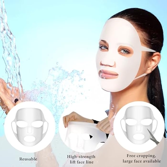 COMNICO 2 Sheets Silicone Face Mask Cover, Reusable Anti-Wrinkle Face Mask Holder Moisturizing 3D Facial Mask Cover Prevent Evaporation Falling Skincare Beauty Spa (Transparent+ Pink) - Image 3