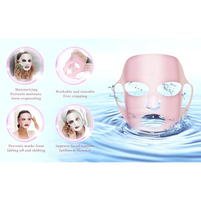 COMNICO 2 Sheets Silicone Face Mask Cover, Reusable Anti-Wrinkle Face Mask Holder Moisturizing 3D Facial Mask Cover Prevent Evaporation Falling Skincare Beauty Spa (Transparent+ Pink) - Image 5