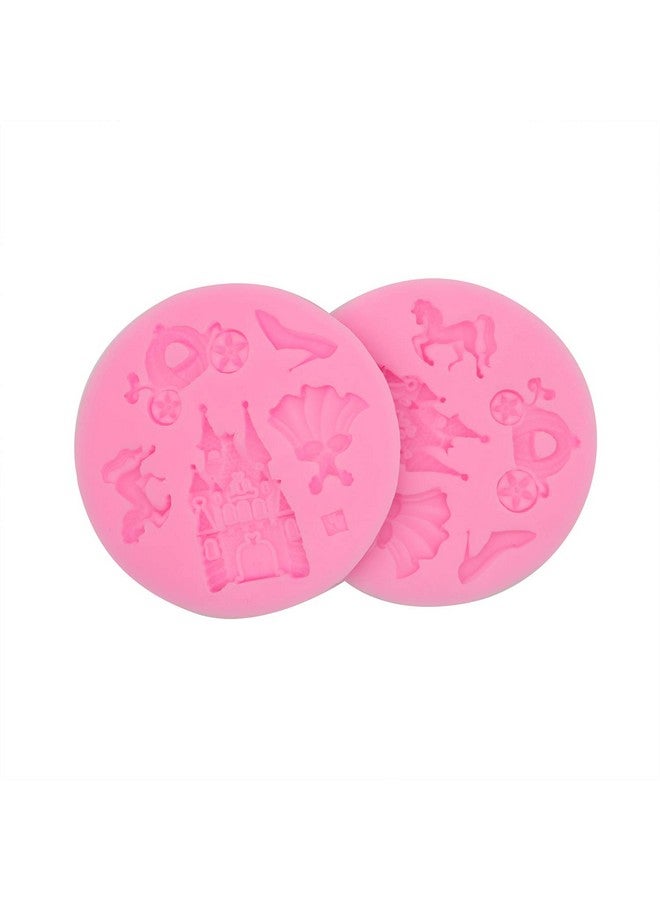 Hengke 2 Pcs Silicone Fondant Mold Children'S Castle Mould Jelly Sugar Chocolate Fondant Silicone Molds For Sugarcraft Candy Cupcake Ice Jewelry Food Grade Silicone Molds Diy Sugar Craft Tools - Image 1