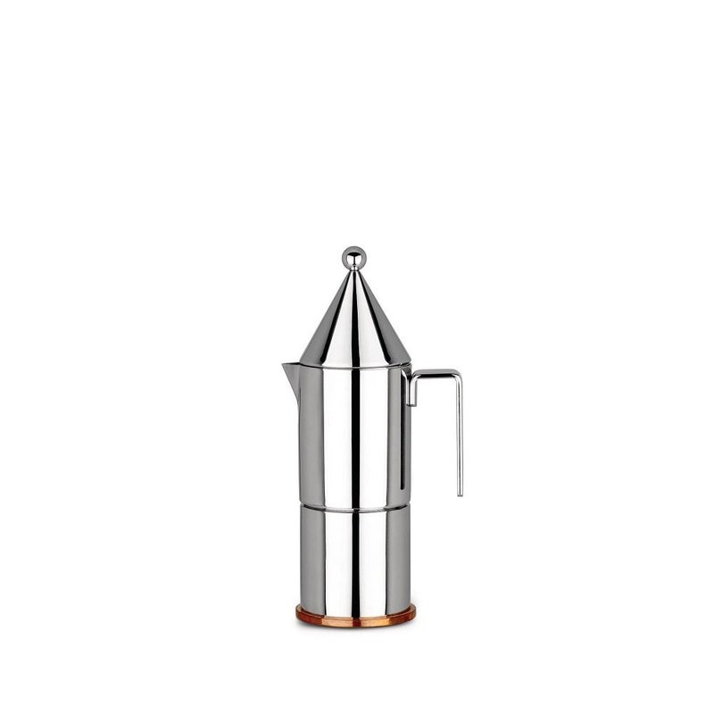 Alessi LA CONICA ESPRESSO COFFEE MAKER 3 CUP Stainless Steel Silver