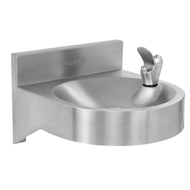 Alpine Industries Alpine Water Drinking Fountain Wall Mounted Commercial Hydration Station for Indoor Outdoor in School Parks Courts More Stainless Steel