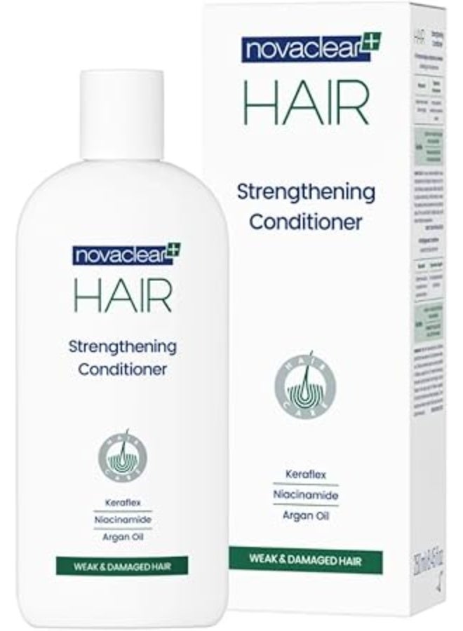 Novaclear Strengthening Conditioner – Hair Repair with Keraflex (Keratin, Plant Proteins & Hyaluronic Acid), Niacinamide & Organic Argan Oil – For Weak & Damaged Hair – 250 ML - Image 1