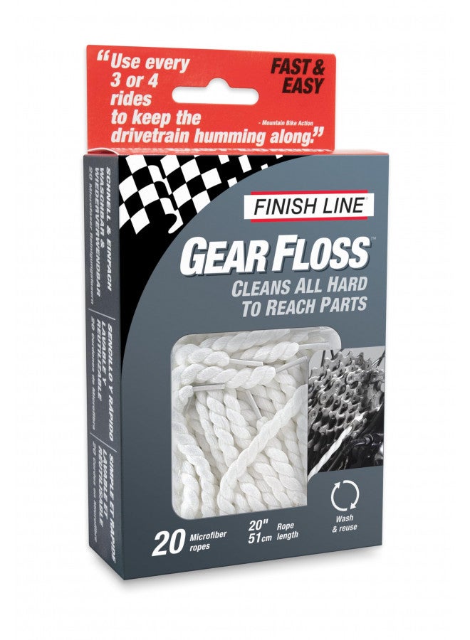 Finish Line Gear Floss Microfiber Cleaning Rope (Pack of 20 microfiber ropes) - Image 1