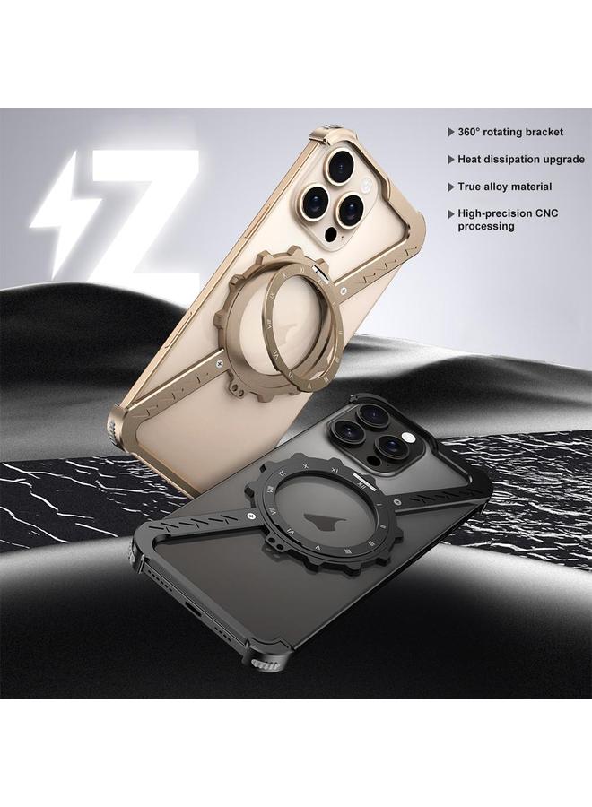S-TOP Case For iPhone 14 Pro Max Z-shaped Frameless Metal 360 Holder MagSafe Phone Case - Image 2