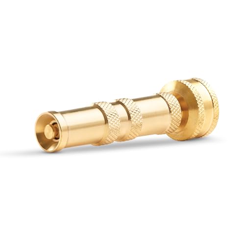Gilmour Heavy Duty Brass Twist Hose Nozzle, Water Hose Nozzle for Cleaning and Watering, Garden Hose Nozzle with Adjustable Spray Pattern - Image 1