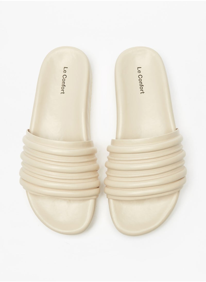 Le Confort - Womens Textured Slip On Slide Sandals - Image 1