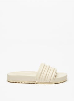 Womens Textured Slip On Slide Sandals