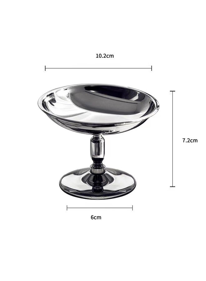 كوب وطبق آيس كريم من الستانلس ستيل، وعاء للحلويات والآيس كريم، مثالي لتقديم الشاي بعد الظهر - Image 2