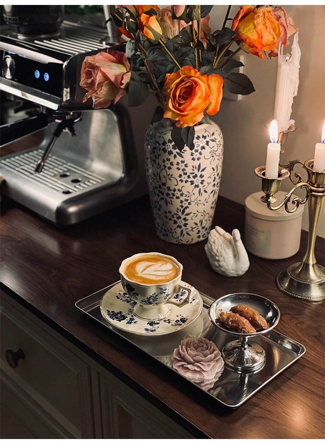 كوب وطبق آيس كريم من الستانلس ستيل، وعاء للحلويات والآيس كريم، مثالي لتقديم الشاي بعد الظهر - Image 4