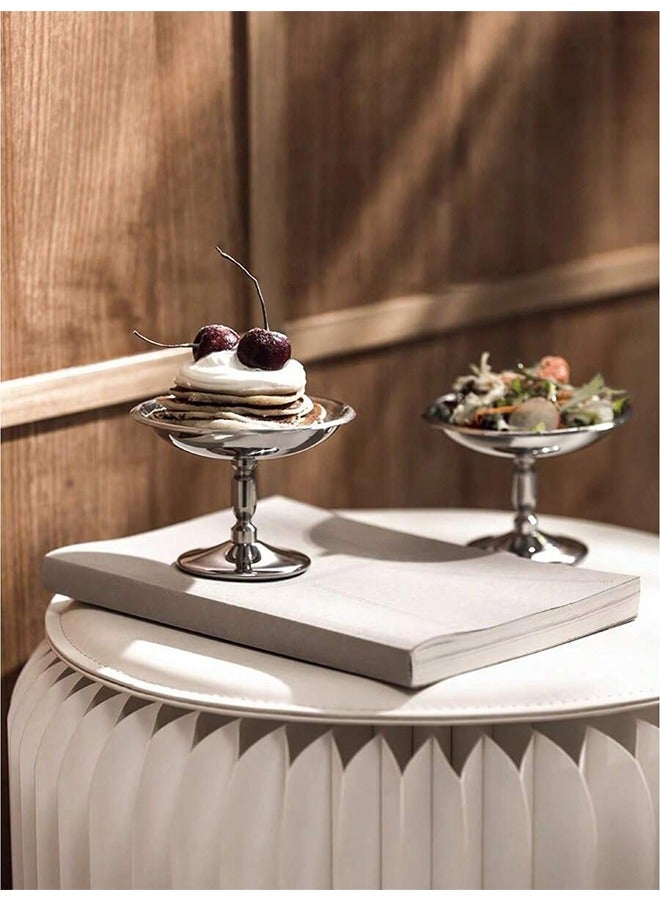 كوب وطبق آيس كريم من الستانلس ستيل، وعاء للحلويات والآيس كريم، مثالي لتقديم الشاي بعد الظهر - Image 5