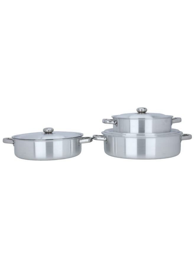 Alsaif Gallery A set of silver aluminum pots with steel handle, 6 pieces  - Image 1