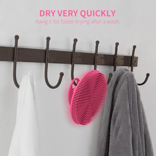 BEAUTAIL Silicone Body Scrubber 2 Pack, BEAUTAIL Shower Bath Scrubber, More Hygienic Than Traditional Loofah, Lather Nicely, Gentle Exfoliating Brush for Women Men Baby Sensitive Skin, Blue+Rose - Image 5