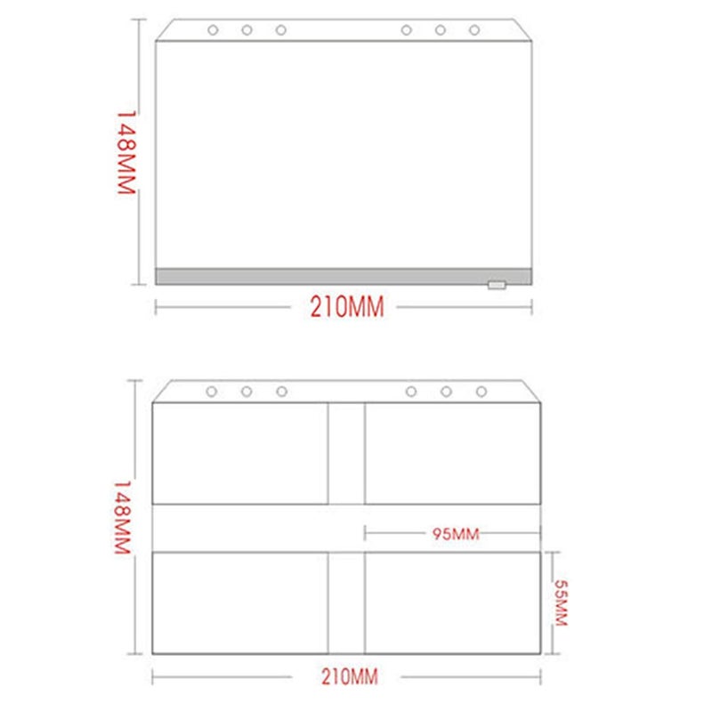 LONG TAO 12 Pcs A5 6 Holes Loose Leaf Notebook Refills Filler Organizer 6 Pcs Zipper Bag and 6 Pcs Business Card Refill Page Included Insert Card Paper Photo Folder Organizer - Image 2