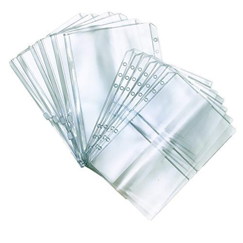 LONG TAO 12 Pcs A5 6 Holes Loose Leaf Notebook Refills Filler Organizer 6 Pcs Zipper Bag and 6 Pcs Business Card Refill Page Included Insert Card Paper Photo Folder Organizer - Image 1