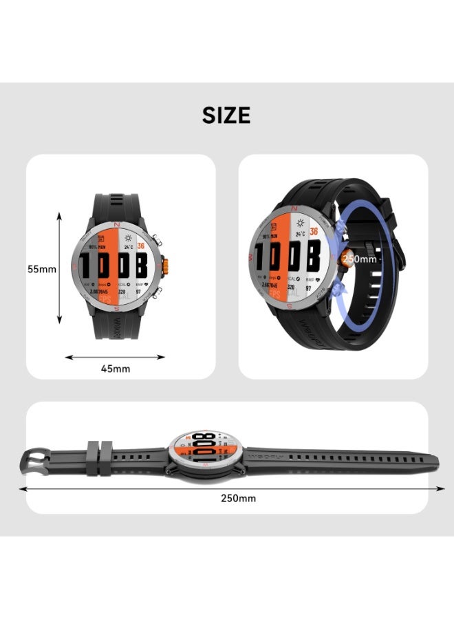 Weofly Conquer 2 Smart Watch, 1.43" AMOLED Smartwatch with Bluetooth Calling Heart Rate/Blood Oxygen/Sleep/Stress Monitoring Multi Sports Modes IP68 Waterproof (Silver) - Image 2
