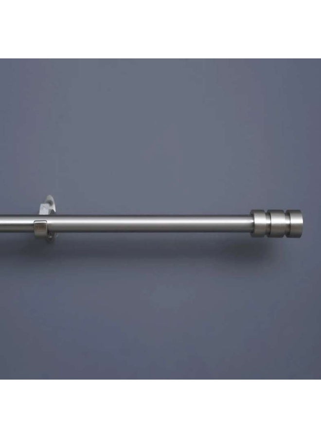 Pan Home Barrel 19/16mm Single Curtain Rod Extendable 70x122cm-Satin Silver - Image 2