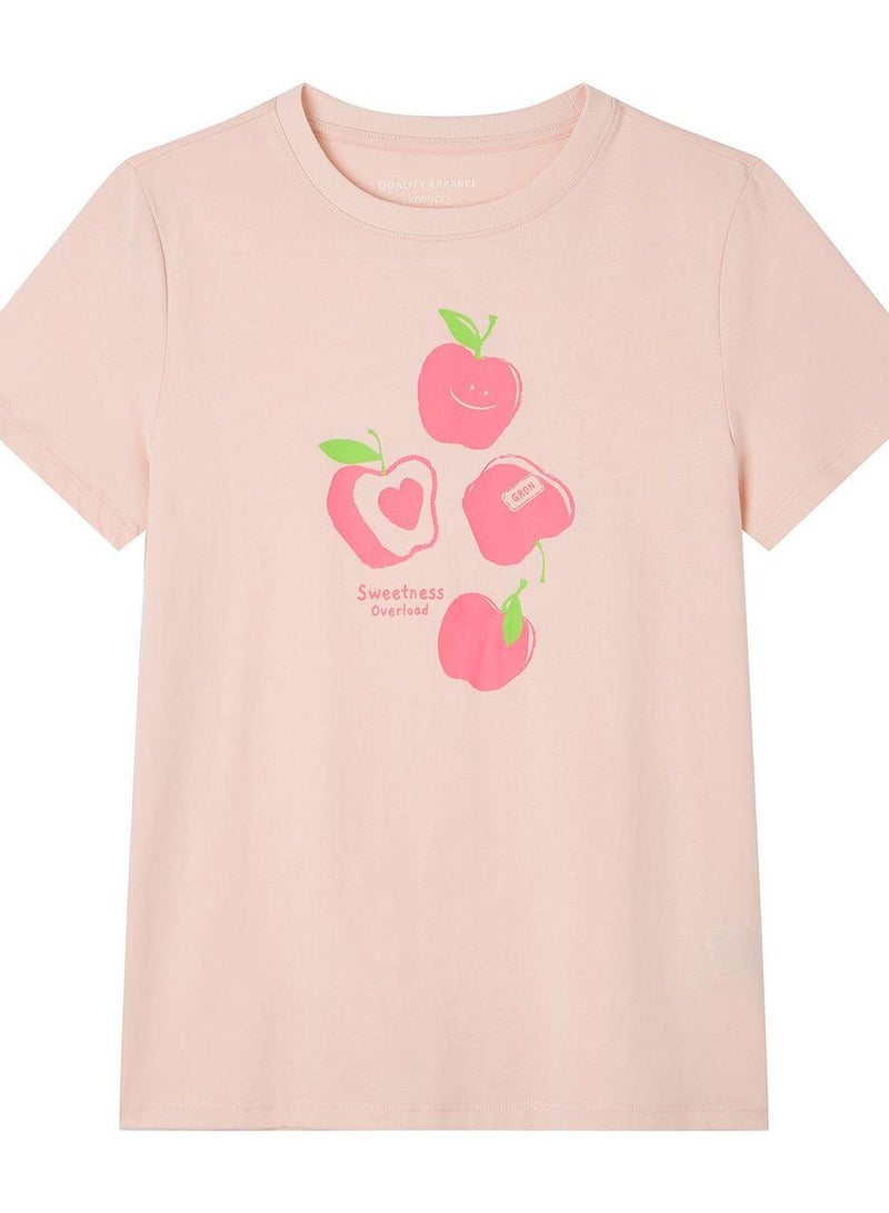 GIORDANO Women’s Cotton Crew Neck Printed Comfort Tee - Image 1