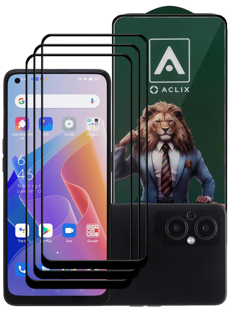 ACLIX 3 Pieces Antistatic ESD Dustproof Premium Quality High Definition Tempered Glass Screen Protector Designed For Oppo Reno7 Z 5G - Image 1