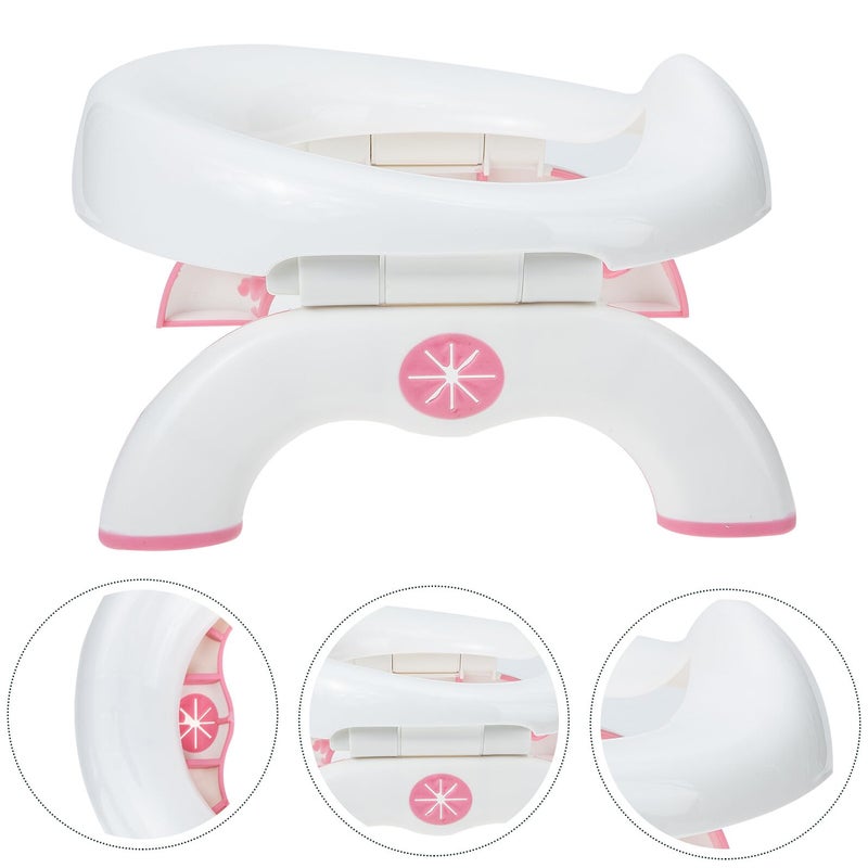 Portable Folding Potty Seat For Travel Training Toilet Indoor Outdoor Use Pink - Image 5
