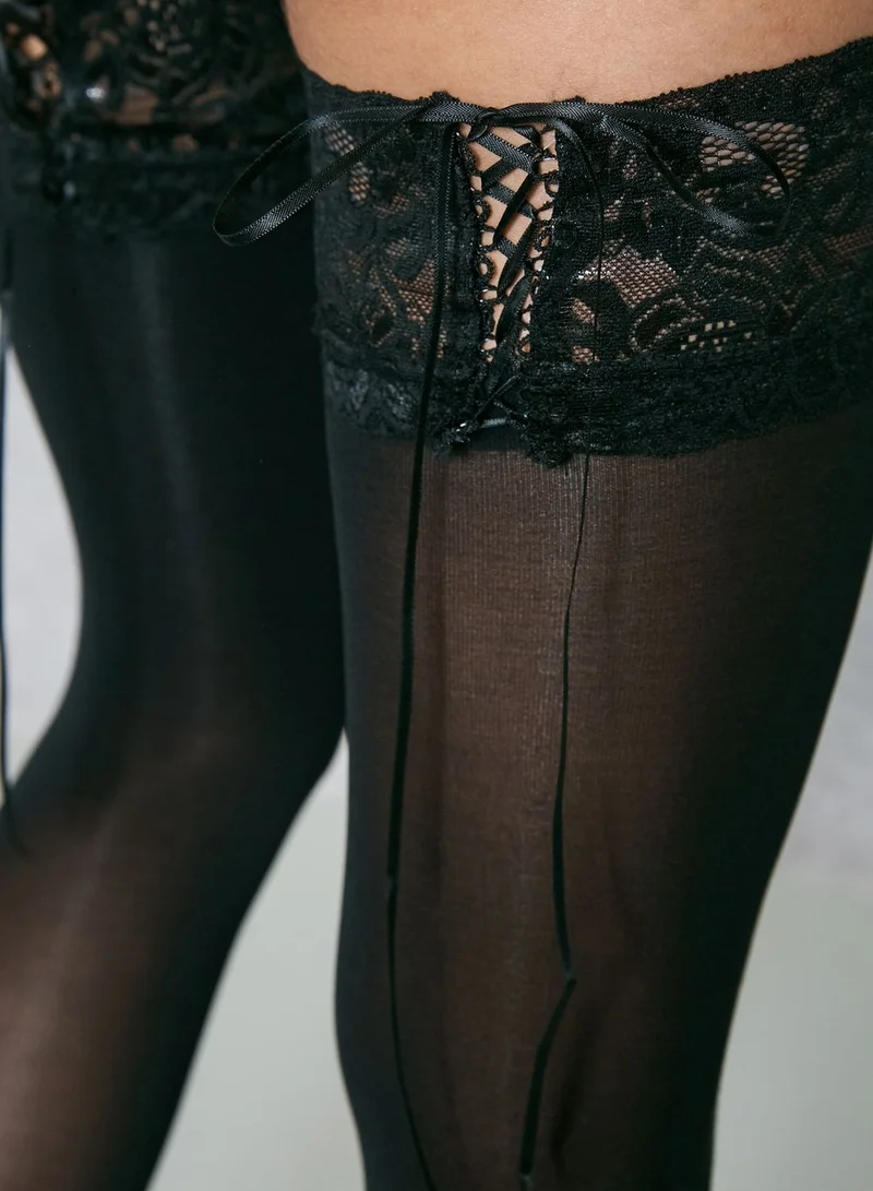 Ann Summers Lace welt Opaque Hold Up