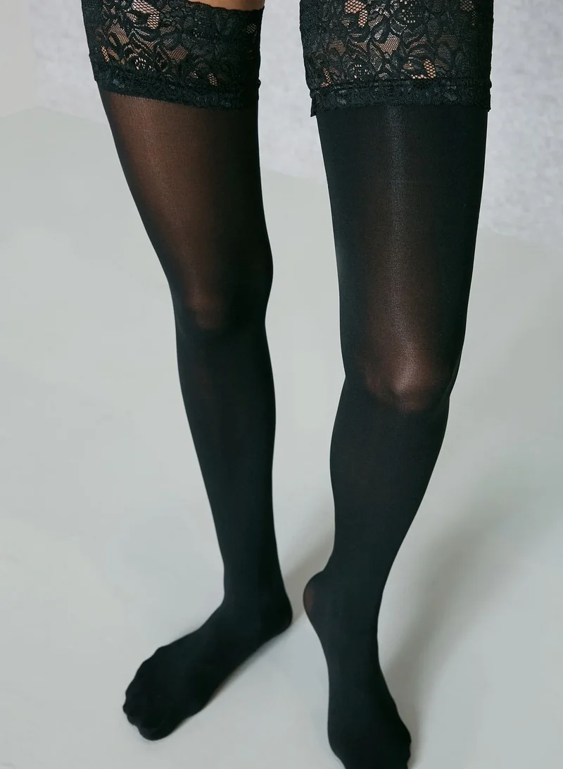 Ann Summers Lace welt Opaque Hold Up
