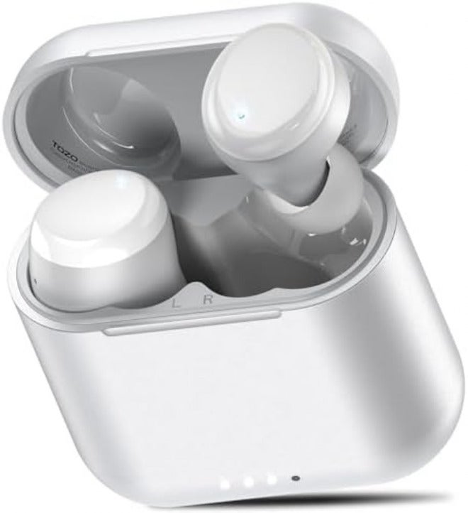 توزو سماعات أذن لاسلكية TOZO T6 بتقنية Bluetooth 5.3، تصميم مريح داخل الأذن، مدة تشغيل 45 ساعة مع علبة شحن لاسلكية، تطبيق EQ قابل للتخصيص، مقاومة للماء IPX8 - Image 1