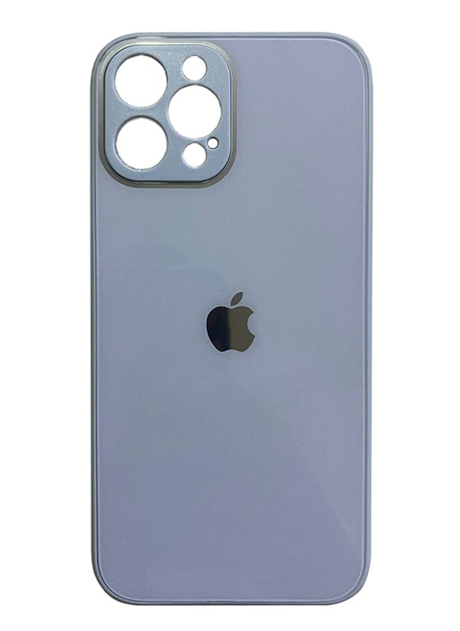 Generic - iPhone 13 Pro Max Back Cover Tempered Glass With Silicone Rubber Frame For IPhone 13 Pro Max Case - Baby Blue - Image 1