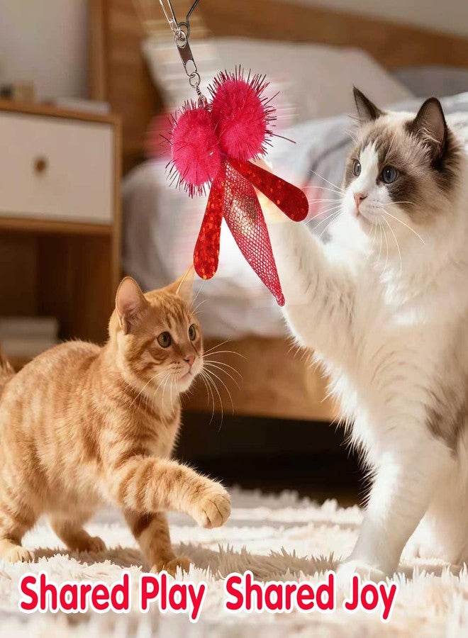 Walfront Interactive Cat Wand Toy with Red and Yellow Fly Replacement Heads, Cat Teaser Wand for Indoor Play, Kittens and Adult Cats, Stimulates Hunting Instinct and Energetic Play - Image 2
