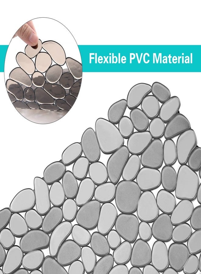 Coopay 4 Pack Kitchen Sink Mats Pebble PVC Eco-Friendly Kitchen Adjustable Stainless Steel/Porcelain Dish Drying Pad Protector for Bottom of Sink, 15.8 x 11.8 inches, Black and Gray - Image 3