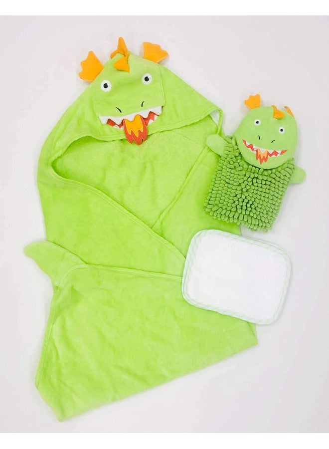 Baby Aspen Four-Piece Dragon Bath Gift Set, Green, one Size (BA14112NA) - Image 3