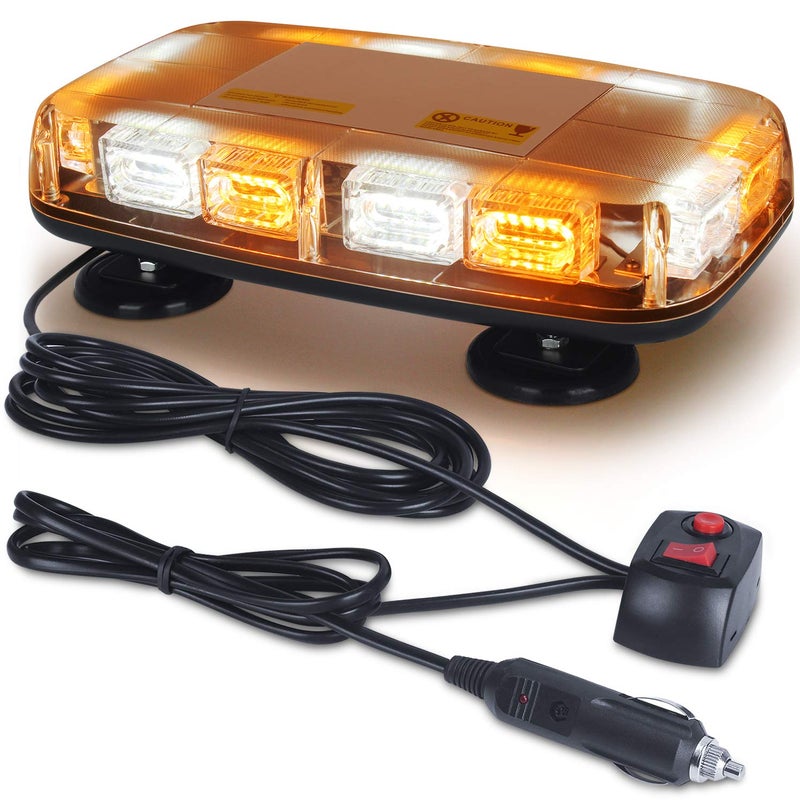 LINKITOM LED Strobe Light, 12V-24V 72 LED Warning Safety Flashing Beacon Lights with 4 Magnet and 16.4 ft Straight Cord for Vehicle Forklift Truck Tractor UTV Car Bus - Image 1