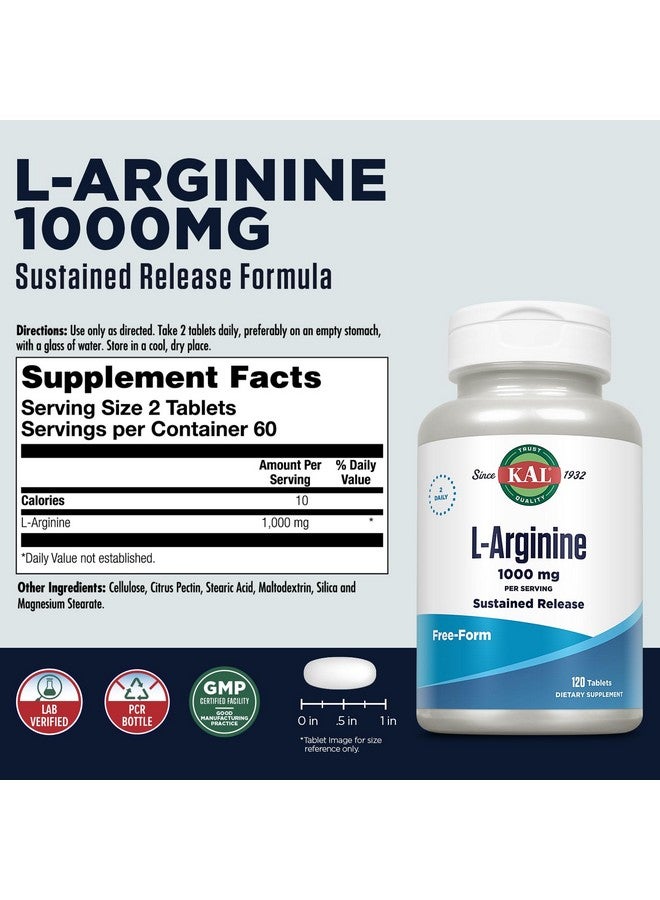 KAL 1000 Mg L-arginine Tablets, 120 Count - Image 2