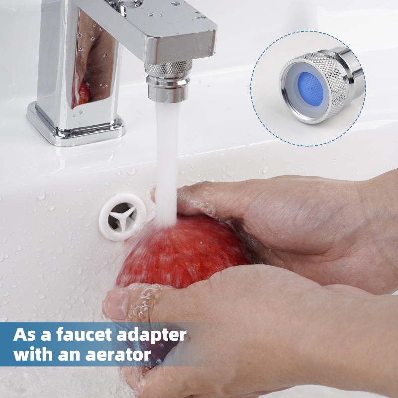 iFealClear 2 Pcs Portable Dishwasher Faucet Adapter, Metal Sink Faucet Aerator Adapter for Dishwasher, 55/64-27 Female and 15/16-27 Male Thread for Kitchen/Bathroom/Rvs, Easy to Install, Chrome - Image 3