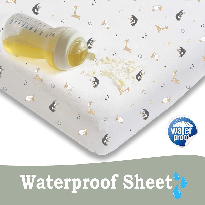 M&Y Lilly B. Organic Cotton GOTS 2in1 Pack of 2 Waterproof Cot Sheets 120x60 Fitted, Used Instead of Mattress Protector Compatible with, Next2me, Snuzpod and All Bedside Cribs, Mini Cribs up to 120x60cm. - Image 2