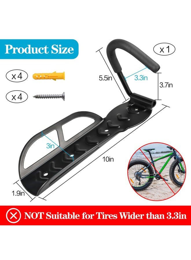 DkOvn 1/2/4/8 Pack Bike Rack Garage Wall Mount, Wall Mount Bike Rack with Screws, Heavy Duty Steel Vertical Bike Hook Holds Up to 66lb for Indoor Storage(1 Pack Black) - Image 4