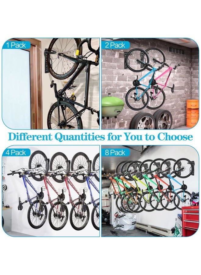 DkOvn 1/2/4/8 Pack Bike Rack Garage Wall Mount, Wall Mount Bike Rack with Screws, Heavy Duty Steel Vertical Bike Hook Holds Up to 66lb for Indoor Storage(1 Pack Black) - Image 2