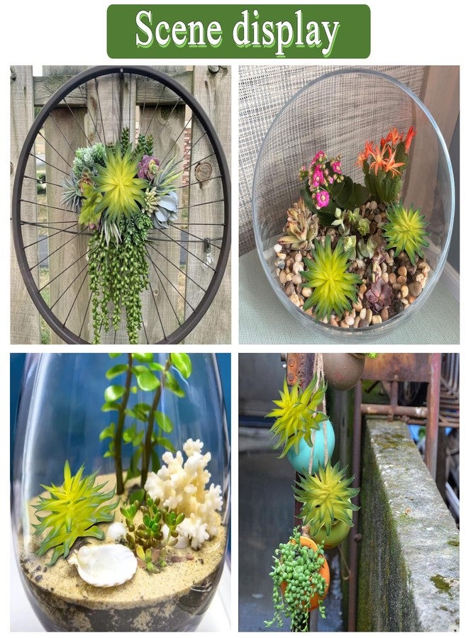 GhuaH 3 Pcs Artificial Succulent Plants Unpotted Mini Faux Succulents Realistic Fake Cactus Suculentas Bulk for DIY Potted Desk Small Desert Plastic Cacti Succulants Garden Craft Home Indoor Outdoor - Image 3
