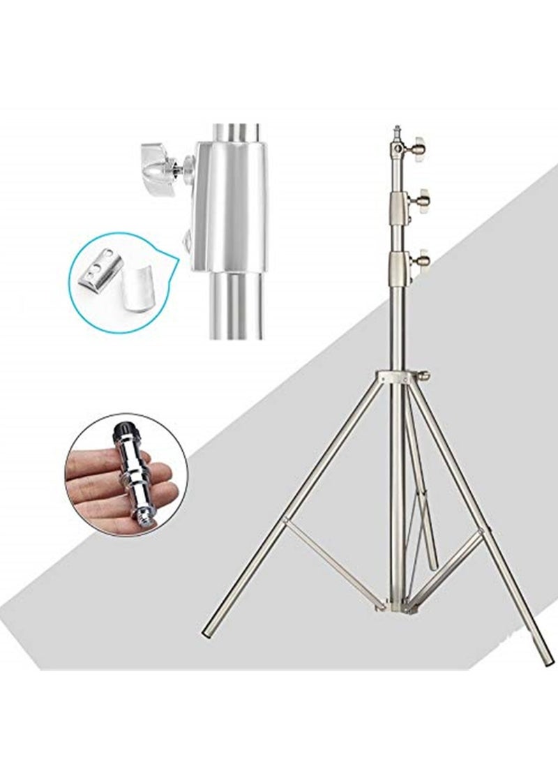 110 بوصة / 280 سم الثقيلة الفولاذ المقاوم للصدأ حامل مصباح ، مع 1 / 4 بوصة إلى 3 / 8 بوصة محول العالمي ، تنطبق على استوديو لينة مربع فلاش وغيرها من معدات التصوير الفوتوغرافي - Image 2