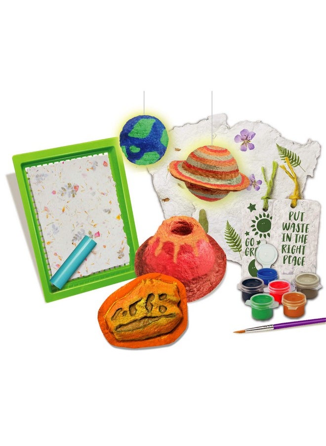 4m Green Science Paper Making Kit From Steam Powered Kids Have Recycling And Paper Mache Science Craft It’S A Glow Kit Reddot Design Award Winner 2015 Ages 5+  - Image 4