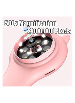 JOLLITY LLC 500X Handheld Digital Microscope 2inch Screen Kids Outdoor Biological Equipment Handheld Magnify Glass Pink  - Image 4