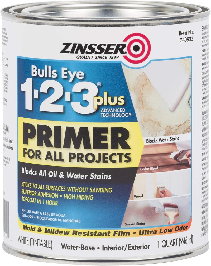 Zinsser زينسر راست-أوليوم 249933 1-2-3 بلس، 1 كوارت، أبيض، 11 أونصة سائلة - Image 1