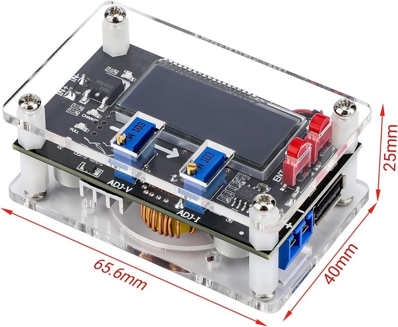 DROK DC Buck Converter Adjustable Voltage Regulator 12V 6V-32V to 1.5-32V 5A, LCD Screen Step Down Converter with USB Port and Protective Case - Image 4