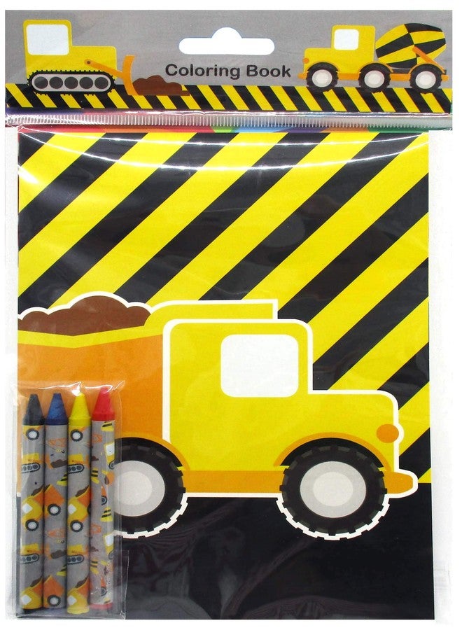 TINYMILLS Tiny Mills Construction Trucks Coloring Book with Crayons Party Favors, 12 Coloring Books and 48 Crayons Birthday Party Supplies ConstructionParty Favor Bag Fillers - Image 2