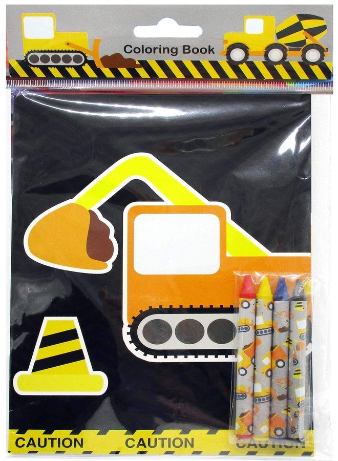 TINYMILLS Tiny Mills Construction Trucks Coloring Book with Crayons Party Favors, 12 Coloring Books and 48 Crayons Birthday Party Supplies ConstructionParty Favor Bag Fillers - Image 3