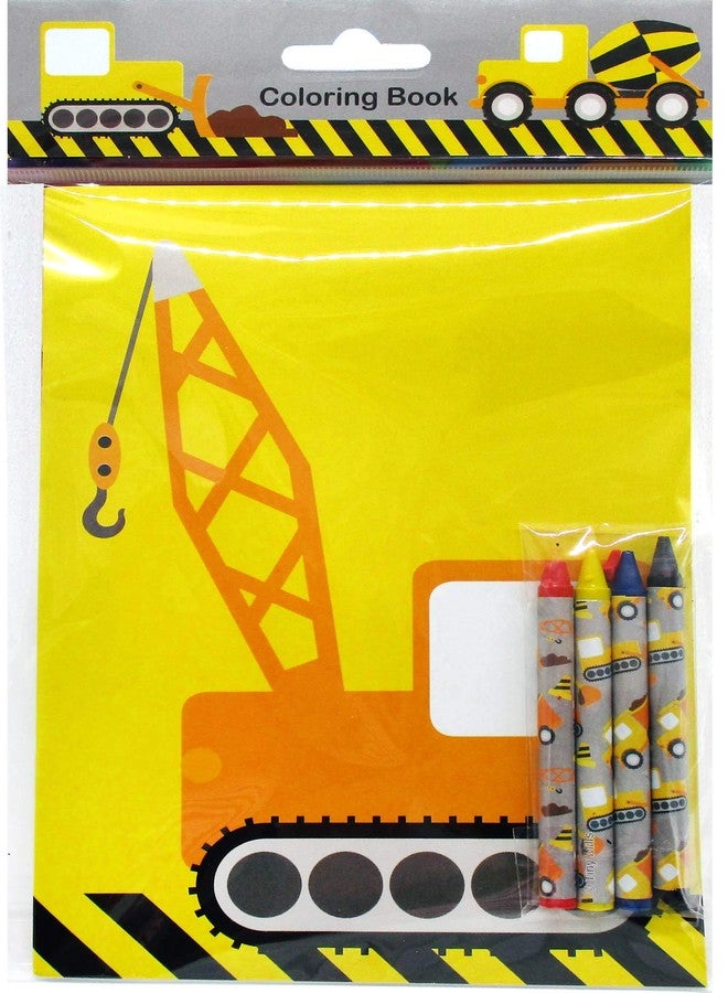 TINYMILLS Tiny Mills Construction Trucks Coloring Book with Crayons Party Favors, 12 Coloring Books and 48 Crayons Birthday Party Supplies ConstructionParty Favor Bag Fillers - Image 4